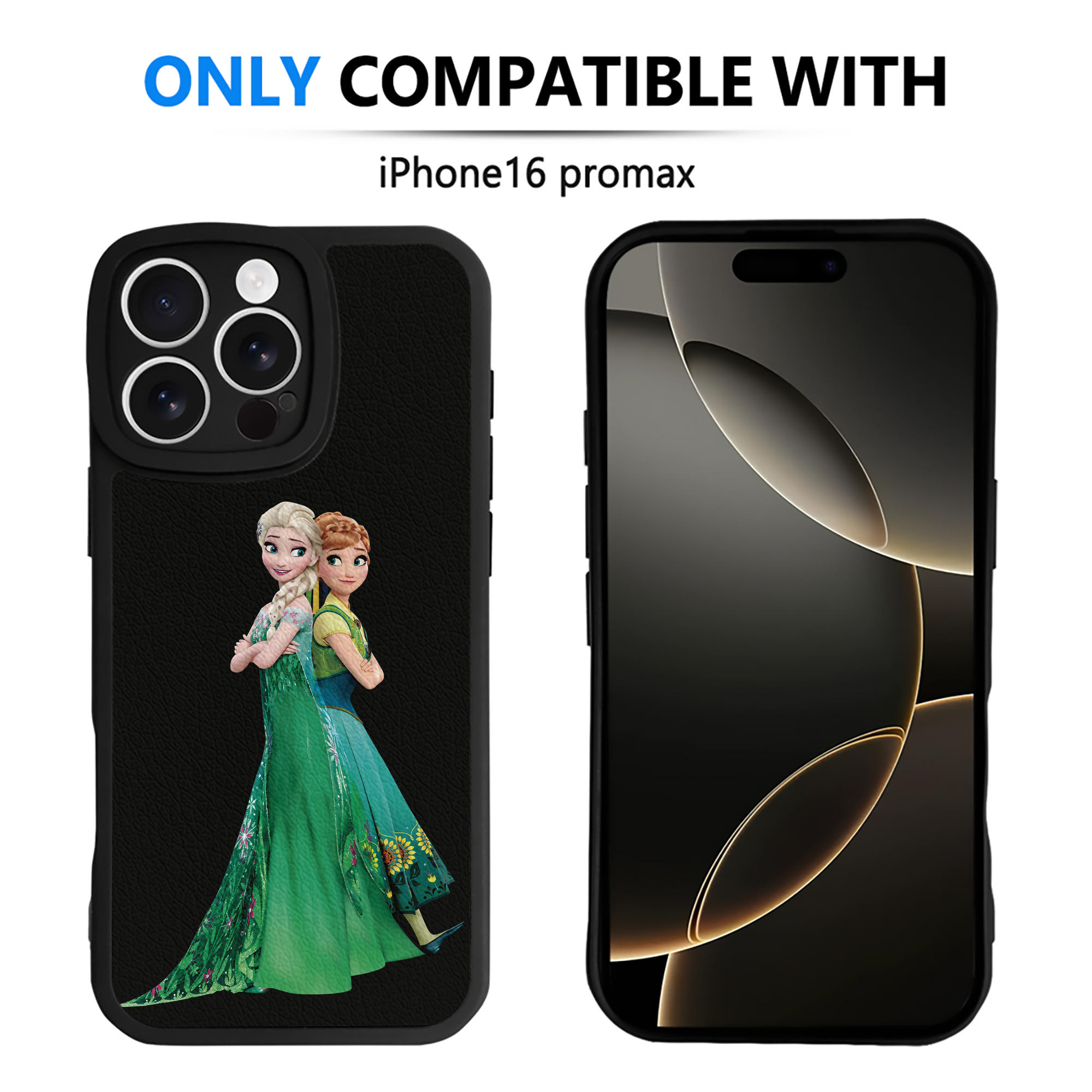 （画像用） アナと雪の女王 アンナ エルサ Frozen Anna Elsa 【iPhone 16シリーズ対応】シリコンスマホケース（レザー調） 材質：シリコン